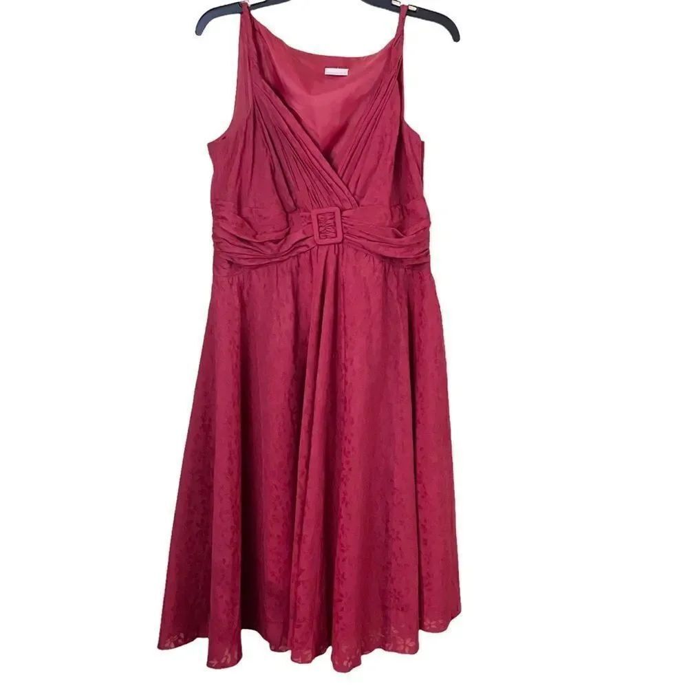 Vintage Spiegel Classic Red Floral Sleeveless Fit Flare Dress Size 12